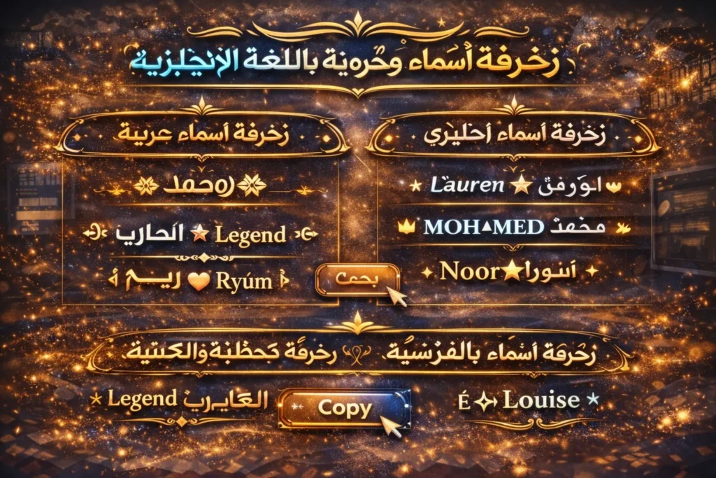 زخرفة اسماء بالعربي