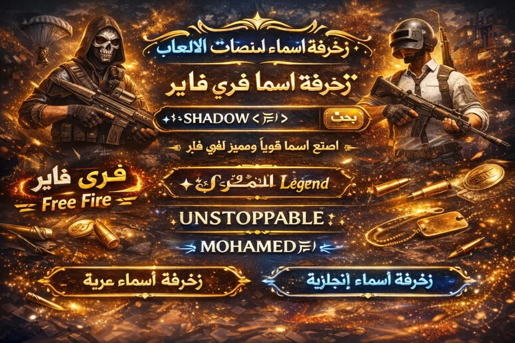 زخرفة اسماء فري فاير